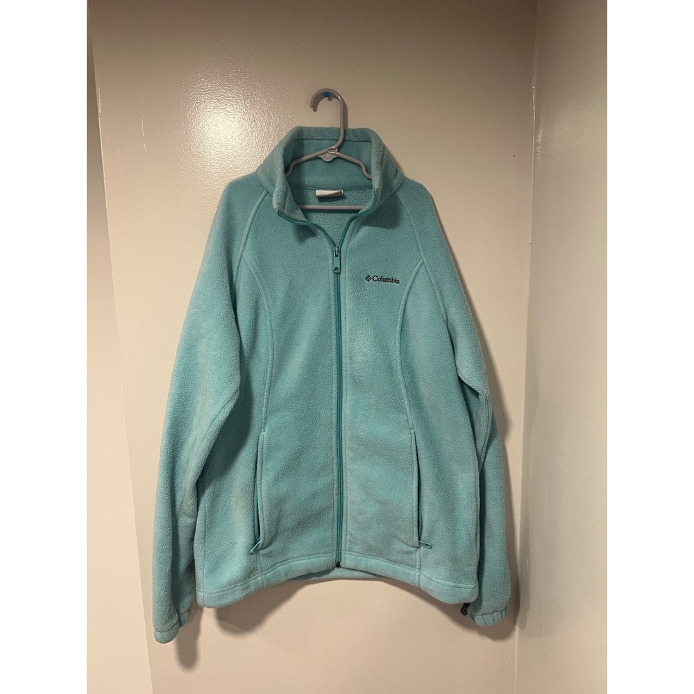 Columbia Women's Fleece Jacket Full Zip Light Blue Size S